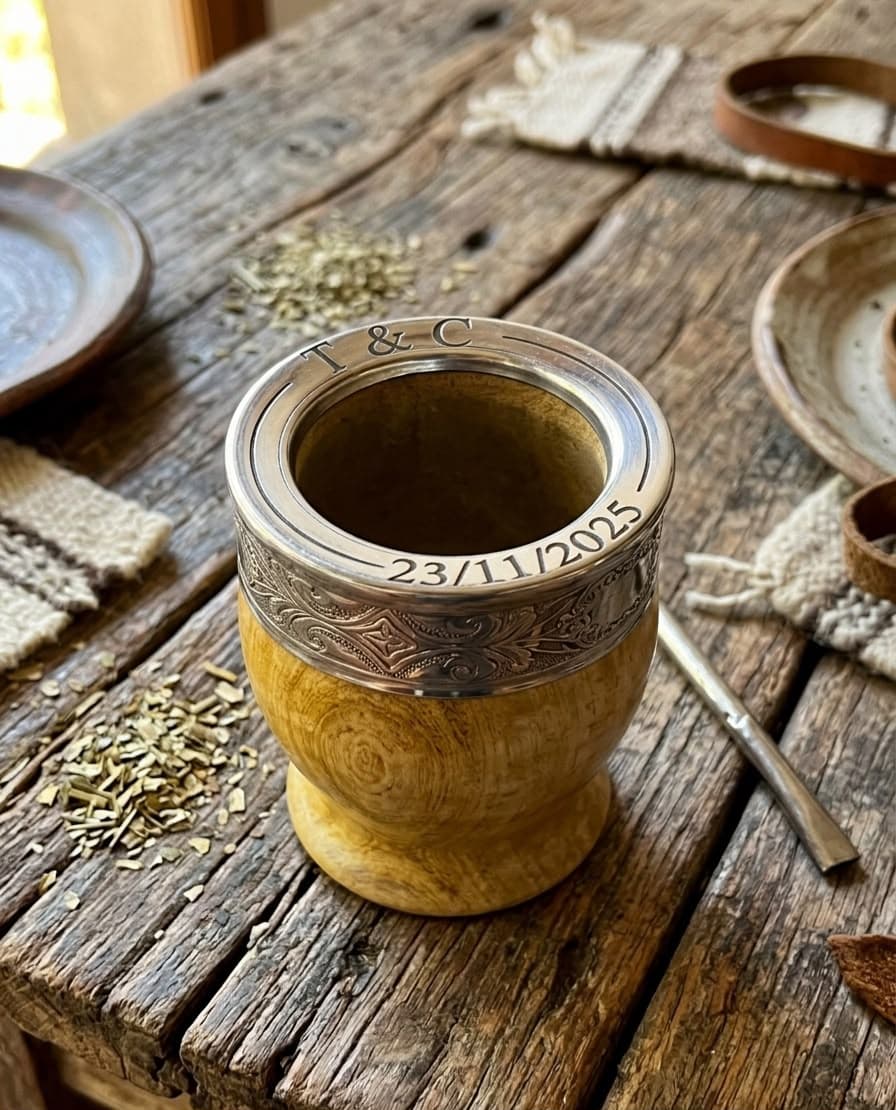 Mate imperial personalizado con grabado láser en la virola