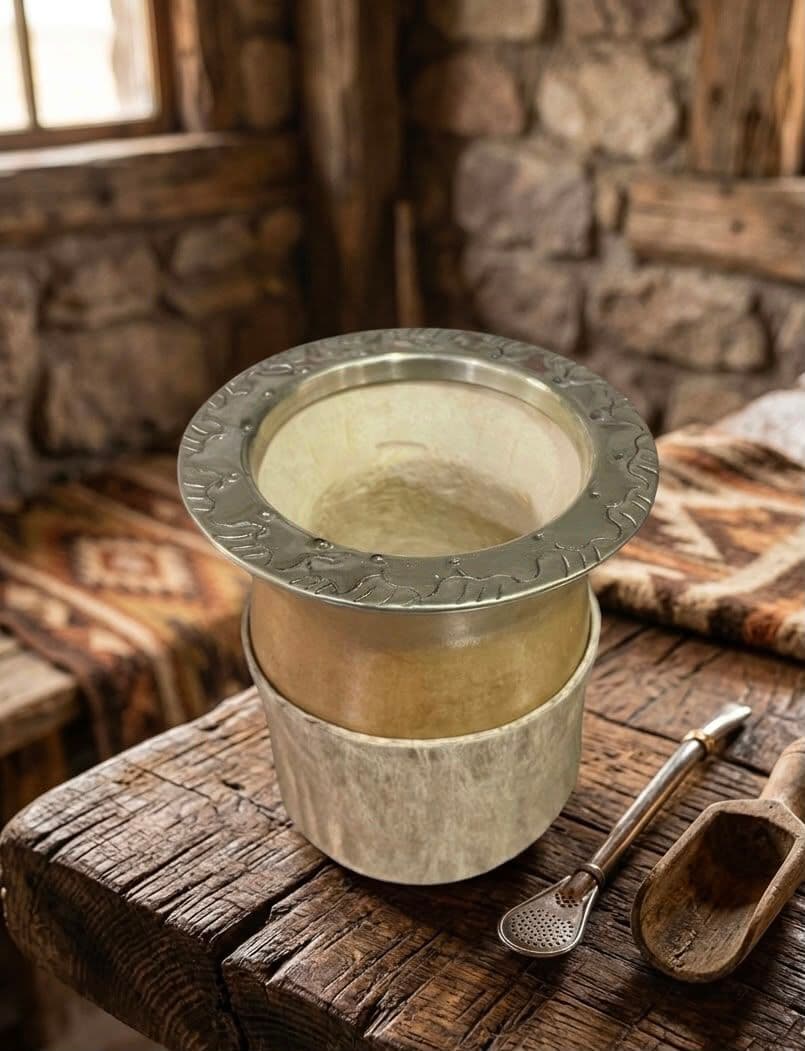 Mate criollo camionero con virola grabado